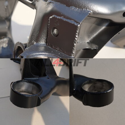 Supporto dell'asse e bracci longitudinali rinforzati BMW E46 + boccole / Snodi Uniball