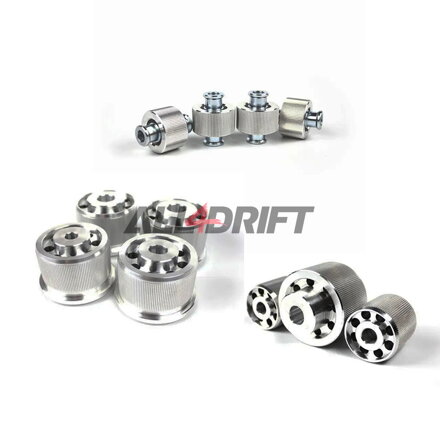 Supporto dell'asse e bracci longitudinali rinforzati BMW E46 + boccole / Snodi Uniball