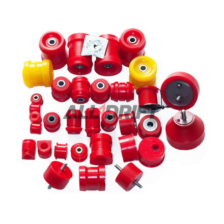 Kit completo boccole in poliuretano per assali (anteriore + posteriore) BMW E36 + differenziale/motore/cambio