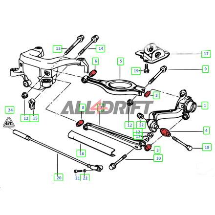 Polyuretanový silentblok ramen - vnější BMW E36/E46 1ks