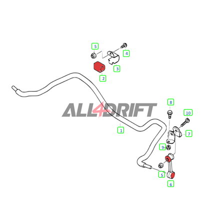 Kit completo boccole in poliuretano per assali (anteriore + posteriore) BMW E36 + differenziale/motore/cambio