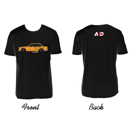 T-shirt nera con motivo BMW E30 Drifthappens powered by ALL4DRIFT