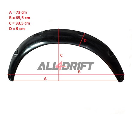 Parafanghi allargati Fender Flares, Estensione Carrozzeria 5 cm