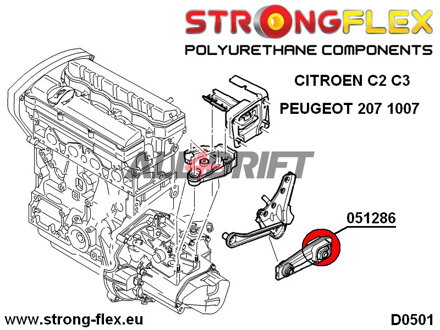 051286A Inserti SPORT per supporto motore inferiore posteriore Citroen / Peugeot