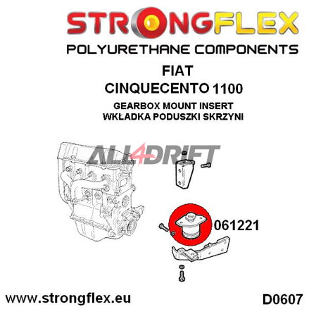 061221A Inserti Supporto Cambio SPORT - Fiat Cinquecento (91-98)