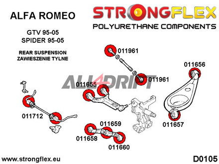 011659A: Boccola di montaggio ammortizzatore forcellone SPORT - Alfa Romeo GTV (95-05) type 916