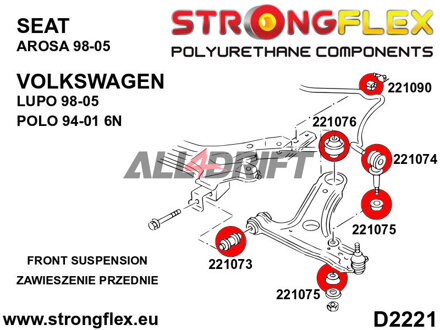 221076B Boccola posteriore del braccio oscillante anteriore - Seat Arosa 6H (98-04)