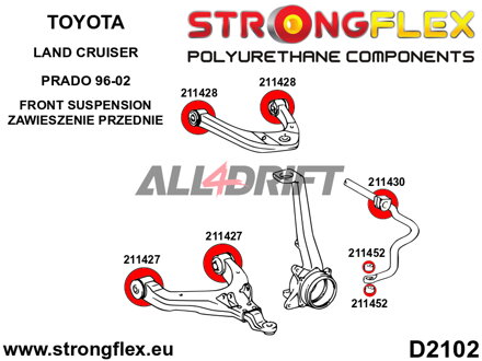 211430A Boccola Barra Stabilizzatrice Anteriore SPORT Toyota 4Runner / Land Cruiser