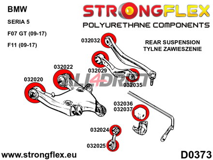 036065B Kit completo boccole in poliuretano per assali - BMW F11 (10-17) Touring xDrive