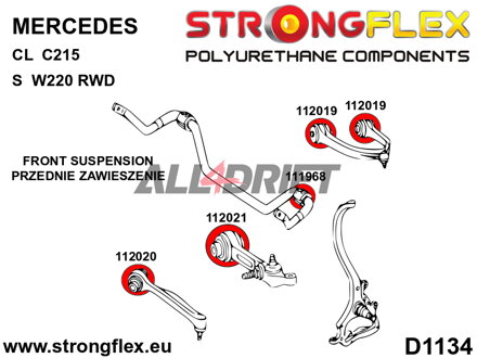 116261A Kit boccole sospensioni anteriori SPORT - Mercedes C215 (98-06)