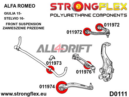 011972A: Boccola Braccio Oscillante Anteriore Superiore SPORT - Alfa Romeo Stelvio (16-)