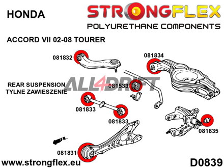 086234A: Kit completo boccole assale SPORT - Honda VII (02-08) Tourer CM