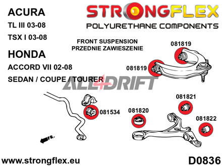 081820A Boccola anteriore del braccio oscillante inferiore SPORT - Acura III (03-08) UA6 / UA7