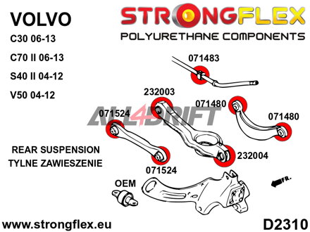 232003A: Vnitřní silentblok zadního spodního ramene SPORT - Volvo C30 (06-13)