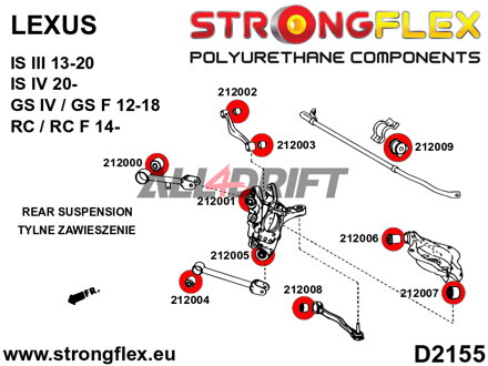 212003A Boccola esterna SPORT del braccio oscillante superiore posteriore – Lexus III (13-20) XE30