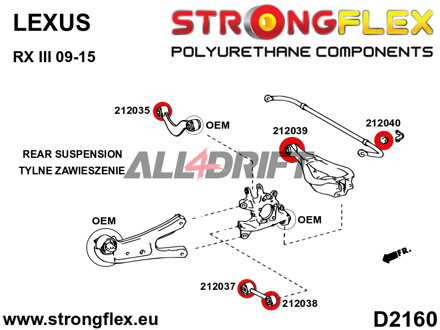 212035A Boccola interna SPORT del braccio oscillante superiore posteriore - Lexus III (09-15)