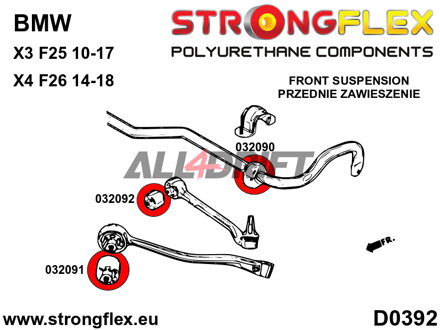 036101A Kit Boccole Assale Anteriore SPORT BMW X3 / X4