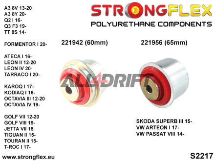 221956B Silentblock del braccio longitudinale – anteriore 65mm - Škoda B8 FWD