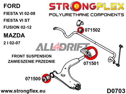071500A Boccola Anteriore Braccio Oscillante Inferiore SPORT Ford / Mazda
