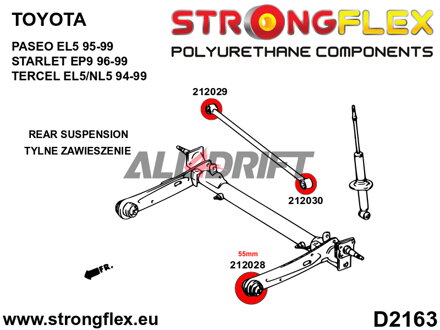 212030A Silentblock Barra Panhard - Fissaggio all'assale SPORT Toyota Paseo / Starlet / Tercel