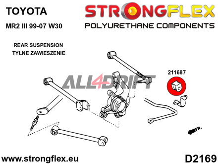 211687A: Boccole barra stabilizzatrice anteriore/posteriore SPORT - Toyota III (99-07) W30