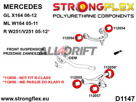 112055A Boccola del braccio oscillante inferiore anteriore - Anteriore SPORT - Mercedes Classe R (05-12) W251/V251