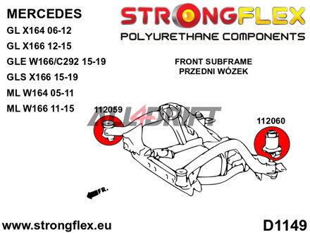 116287A Kit boccole SPORT per telaietto anteriore - Mercedes X166 (12-15)