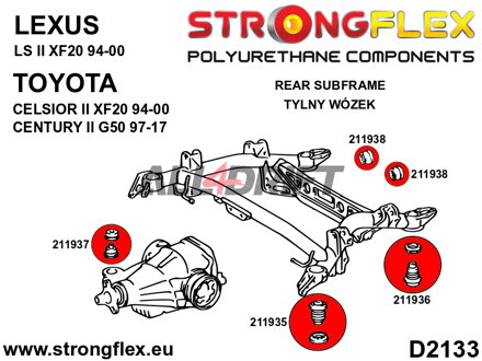 216253A Kit Boccole Telaietto Posteriore SPORT - Lexus II (94-00) XF20