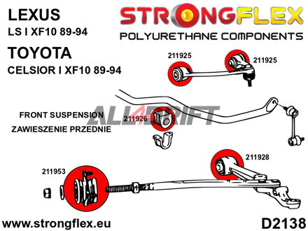 211926A Boccola anteriore barra stabilizzatrice SPORT - Lexus I (89-94) XF10