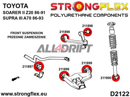 211899A: Boccola braccio oscillante inferiore ANTERIORE SPORT - Toyota III (86-93) A70