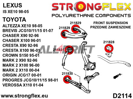 216232A Kit Boccole Sospensioni Anteriori SPORT - Toyota V (92-96) X90