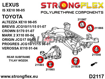 216234B Kit Boccole Telaietto Posteriore - Toyota I (99-05) XE10