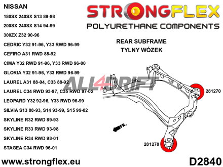 281270A Boccola Supporto Assale Posteriore RWD SPORT - Nissan II (90-96) Z32