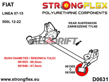 061955B Silentblock telaietto posteriore 69,5mm