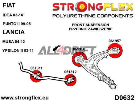 061312B Boccola Estremità Barra Stabilizzatrice Anteriore Fiat / Lancia