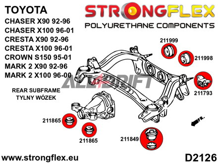 211999B: Boccola posteriore supporto differenziale posteriore - Toyota V (92-96) X90