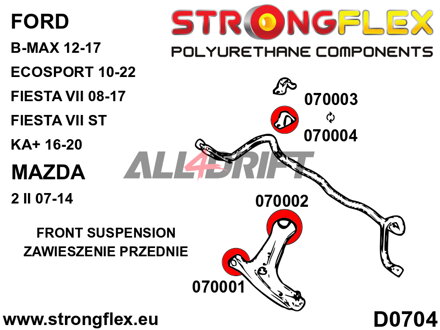 070001B Boccola Anteriore Braccio Oscillante Inferiore Anteriore Ford / Mazda