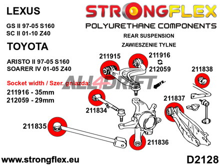 211835B Boccola anteriore braccio longitudinale posteriore - Toyota I (99-05) XE10