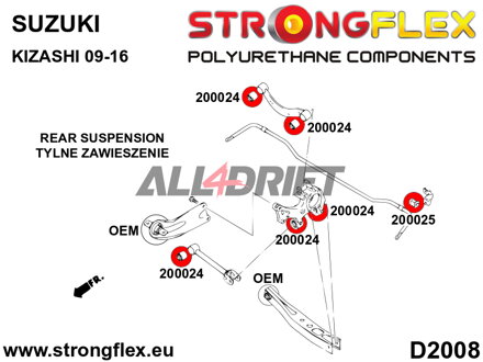 206163A Kit Boccole Sospensioni Posteriori SPORT - Suzuki Trazione Anteriore