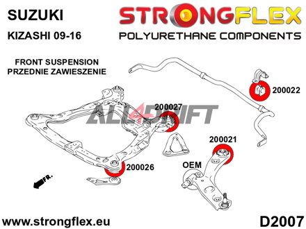206164B Kit boccole telaietto anteriore - Suzuki FWD