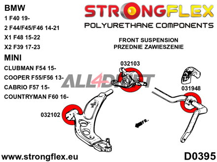 036113A Kit Completo Boccole Assale in Poliuretano SPORT BMW / Mini