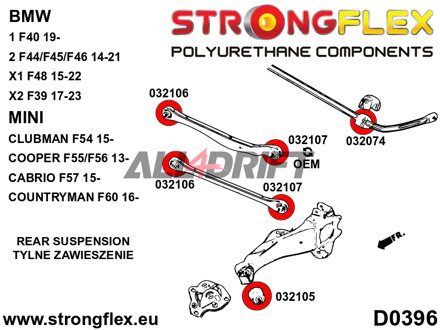 036113A Kit Completo Boccole Assale in Poliuretano SPORT BMW / Mini