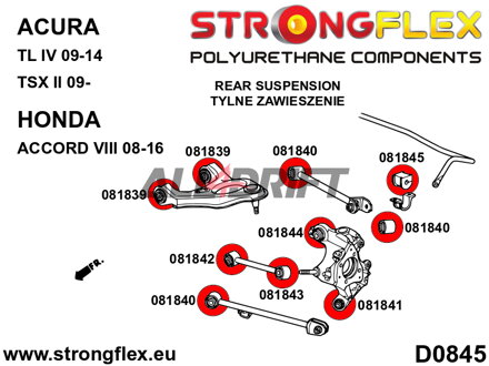 081844A Boccola SPORT per il braccio posteriore superiore dell'ammortizzatore - Honda VIII (08-16)