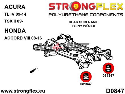 081847B Boccola telaietto posteriore - Honda VIII (08-16)