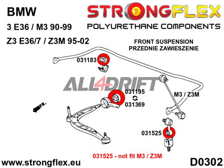 036108A Kit Completo Boccole Assale SPORT BMW E36 Compact