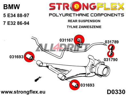 031789A Boccola tirante barra stabilizzatrice posteriore SPORT per BMW