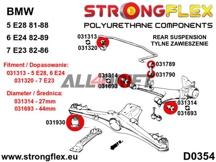 031320A Boccola SPORT Barra Stabilizzatrice Anteriore / Posteriore BMW