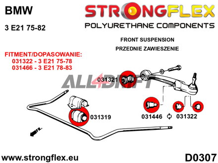 031322A Boccola esterna SPORT del braccio oscillante inferiore anteriore BMW E21