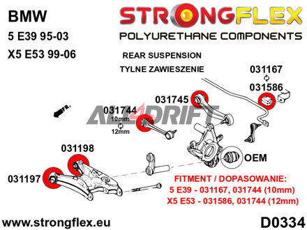 031167B Silentblock Barra Stabilizzatrice Anteriore/Posteriore BMW
