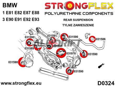 036216A Kit completo boccole in poliuretano assale SPORT BMW E9x